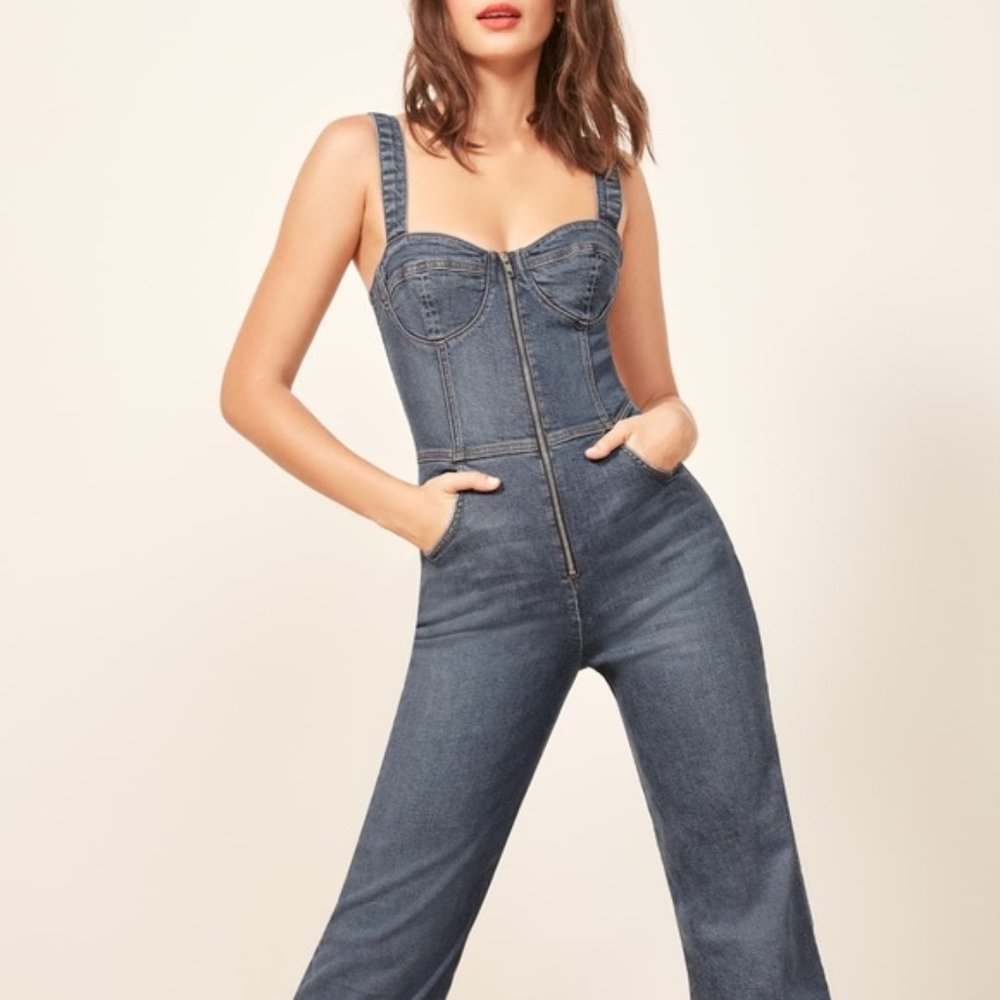 Reformation Kora Denim Jumpsuit NWT - 2